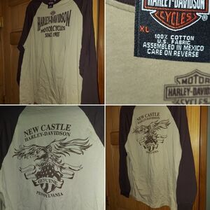 Harley-Davidson Men’s Long Sleeve Raglan Shirt New Castle PA Size XL